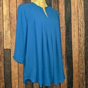 Watercolor 3/4 Sleeve Top in Royal Blue